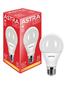 Лампа светодиодная A60 10Вт E27 3000K Astra