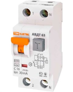 Выключатель автоматический TDM SQ0202 0002 АВДТ 2P 63 С16 30мА Tdm electric