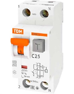 Выключатель автоматический TDM SQ0202 0004 АВДТ 2P 63 С25 30мА Tdm electric