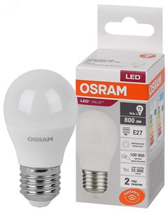 Лампа светодиодная Р75 10Вт Е27 4000К 4058075579927 LED Value Osram