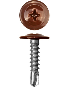 Саморез по мет. цв. 4,2х25 п/шайба св.RAL8017 шоколадный(100шт) Fixhaus