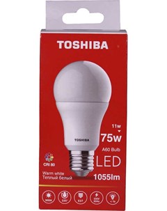 Лампа светодиодная A60 11Вт Е27 3000К тепл свет LED Toshiba