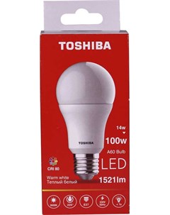 Лампа светодиодная A60 14Вт Е27 3000К тепл свет LED Toshiba