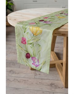Дорожка Нежные тюльпаны на зеленом collection 35х180 арт 37802 Listelle