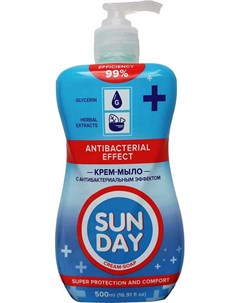 Крем мыло с антибактериальное эффектом 500мл Sunday
