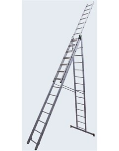 Лестница алюм. трехсекционная 14 ступеней  LS314 (3,98/9,58/6,87) Ladderbel