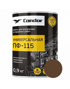 Эмаль ПФ 115 коричневый 0 9кг Condor