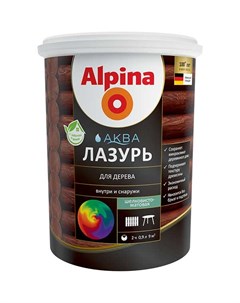 Лазурь для древесины Аква 0 9 л 0 9 кг черный Alpina