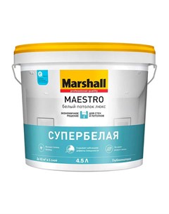 Краска Maestro Белый Потолок Люкс 4 5л Marshall