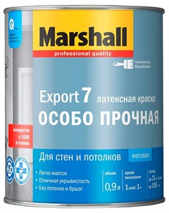 Краска Export 7 латексная 0 9л глубокоматовая белая BW Marshall
