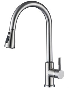 Смеситель для кухни, R-излив, вытяжной, нержавеющая сталь, арт. TST 519 Esko
