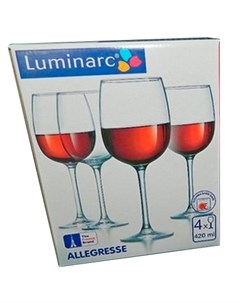 Набор Бокалов для вина ALLEGRESSE J8166 420 мл 4 шт Luminarc