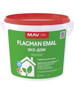 Краска EMAL ЭКО ДОМ белая глянцевая 5л 5 6 кг Flagman