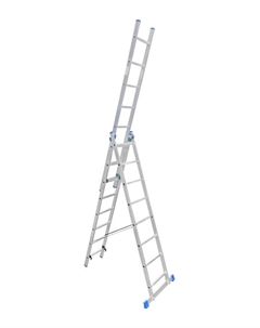 Лестница алюм. трехсекционная  8 ступеней  LS308 (2,30/4,54/3,42) Ladderbel