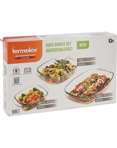 Набор блюд для запекания термостойких 3шт 1 4л 2 3л 3 6л стекло DR4000250 Termolex