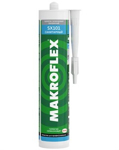 Герметик силиконовый SX 101 санитарный 290мл прозрачный Makroflex