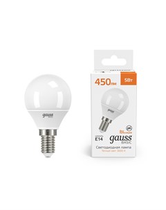 Лампа светодиодная G45 5Вт Е14 3000К LED M Basic Gauss
