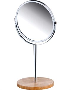 Зеркало настольное 17 см на бамбуково подставке арт 282806 стекло металл дерево Bisk