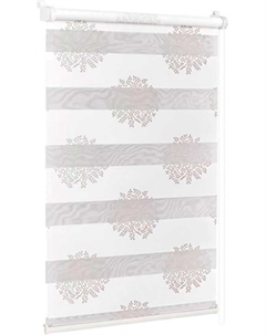 Рулонная штора СРШ-01МК-44802 77(73)/160 день-ночь Декор, крем-серебро Delfa