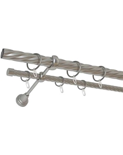 Карниз металлический ПАРИЖ DR_К_П-240_25/2P/6 хром матовый Decorule