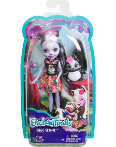 Кукла с аксессуарами Enchantimals Сейдж Скунс с питомцем DYC75 Mattel