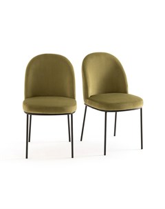 Комплект из 2 велюровых набивных стульев topim зеленый 46x83x54 см Laredoute