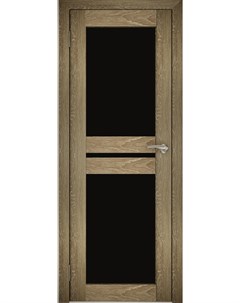 Межкомнатная дверь Амати 19 70x200 дуб шале натуральный стекло черное Юни двери