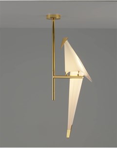 Подвесной светодиодный светильник origami birds золотой 42x68x25 см Moderli