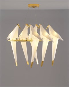 Подвесной светодиодный светильник origami birds золотой 66x90x66 см Moderli