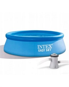 Надувной бассейн easy set 28108np 244x61 см с фильтр насосом Intex