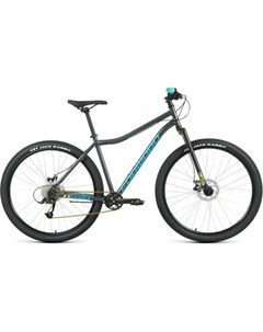 Велосипед sporting 29 x р 19 2020 2021 темно серый бирюзовый Forward