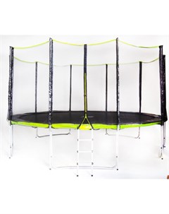 Батут eg 15 5 green 15ft extreme 5 опор с защитной сеткой и лестницей зелён Fitness trampoline