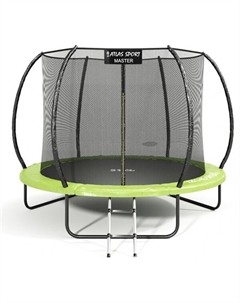 Батут пружинный 252 см - 8ft Master (с лестницей, зеленый) Atlas sport