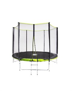 Батут sg 8 3 green 8ft extreme 3 опоры с защитной сеткой и лестницей зелён Fitness trampoline