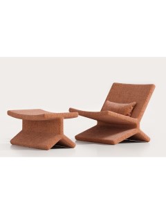 Кресло с табуретом plain armchair оранжевый 80x72x79 см Bino-home