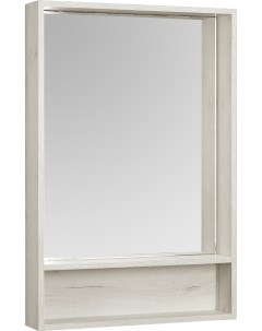 Шкаф с зеркалом ФЛАЙ 60 белый дуб крафт Акватон