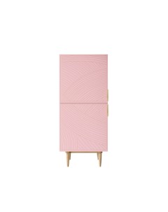 Вертикальный комод с двумя дверками line розовый 60x140x45 см Etg-home