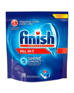 Таблетки для посудомоечных машин All in1 Shine Protect 50 шт Finish