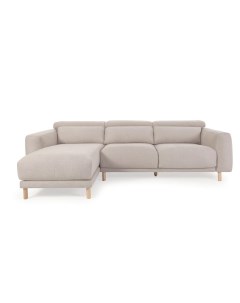 Трехместный диван singa с левым шезлонгом бежевого цвета 296 см бежевый 296x98x180 см La forma
