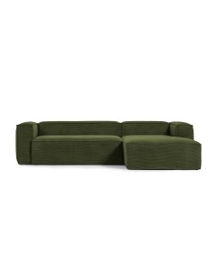 Трехместный диван с правым шезлонгом blok зеленый 300x69x174 см La forma