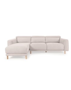 Трехместный диван singa с левым шезлонгом белого цвета 296 см белый 296x98x180 см La forma