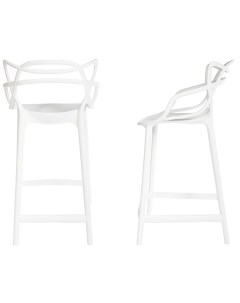 Комплект из 2 х стульев полубарных masters белый 52x95 см Bradexhome
