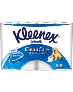 Туалетная бумага Cottonelle Clean Care Delicate White 2сл 12рул Kleenex