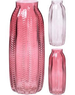 Ваза 12х12х29 5см розовый материал стекло HC7210160 Koopman