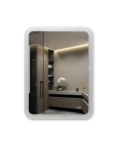 Зеркало для ванной комнаты ЗП Н 27 с подсветкой и подогревом 80 60см Алмаз-люкс