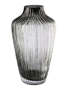 Декоративная ваза из дымчатого стекла 31см серый CSA 8L Вещицы