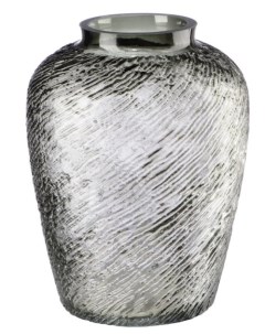Декоративная ваза из дымчатого стекла 22см серый CSA 8S Вещицы