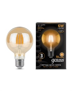 Лампа светодиодная филаментная G95 6Вт Е27 2400K golden105802006 Gauss