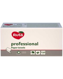 Полотенца бумажные Professional V сложения 2 х сл белые 150шт Ruta
