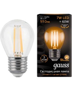 Лампа светодиодная филаментная G45 7Вт Е27 2700K 105802107 Gauss